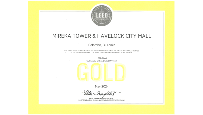 Mireka Tower and Havelock City Mall earns prestigious LEED Gold Certification